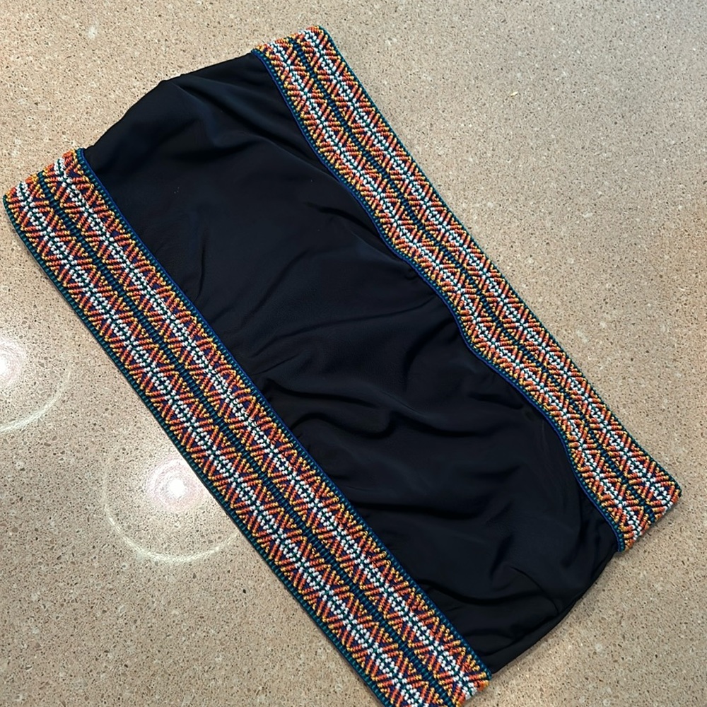 Black boho bandeau bikini top